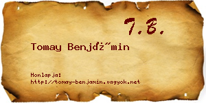 Tomay Benjámin névjegykártya